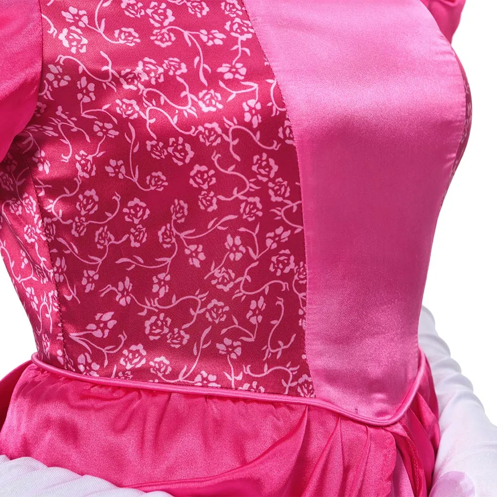 The Super Mario Bros. Movie-Peach Cosplay Costume Long Dress Outfits Halloween Carnival Suit
