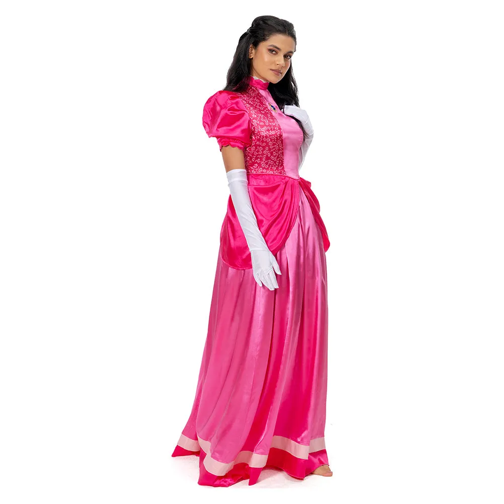 The Super Mario Bros. Movie-Peach Cosplay Costume Long Dress Outfits Halloween Carnival Suit