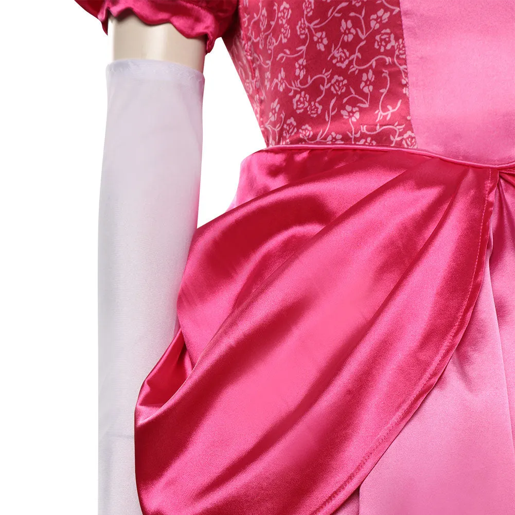 The Super Mario Bros. Movie-Peach Cosplay Costume Long Dress Outfits Halloween Carnival Suit