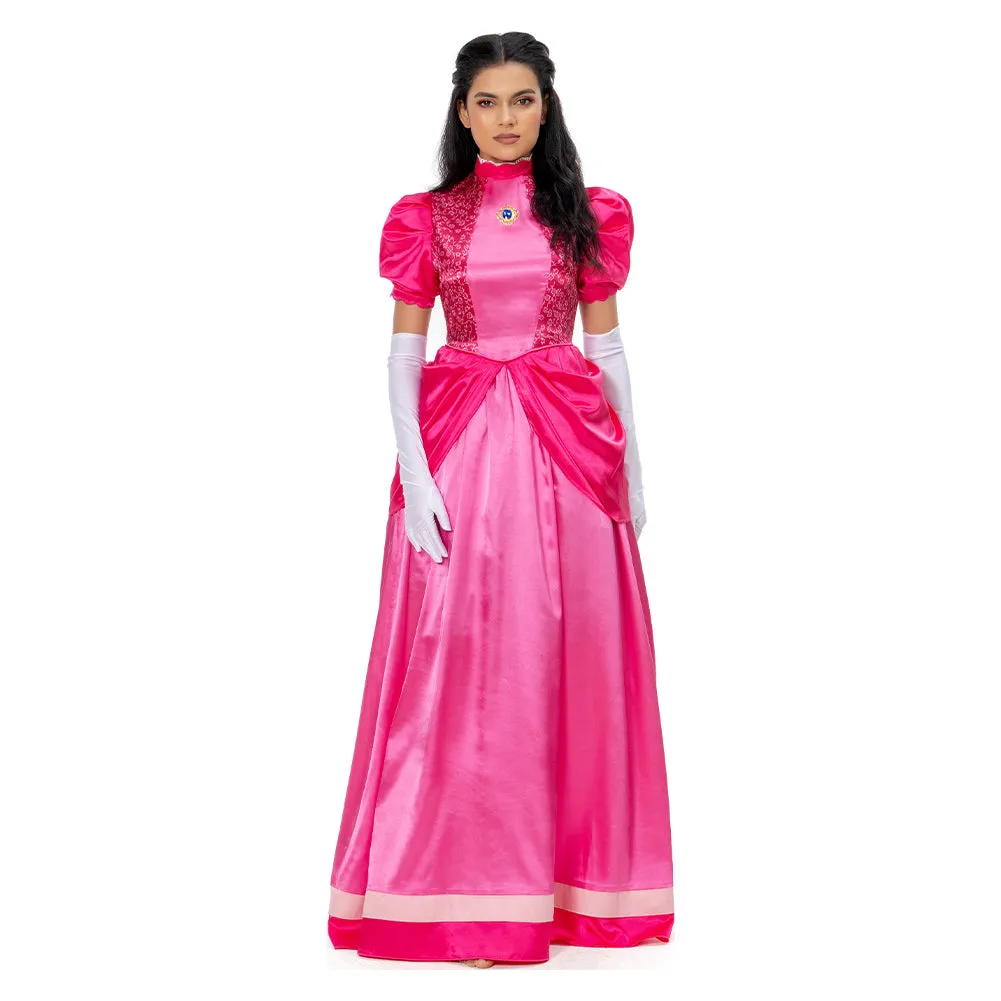 The Super Mario Bros. Movie-Peach Cosplay Costume Long Dress Outfits Halloween Carnival Suit