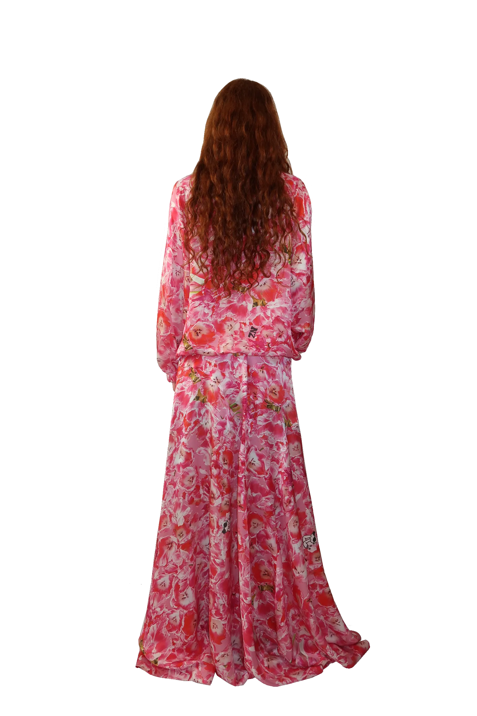 Tulip-print Maxi Skirt