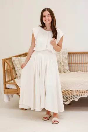 Vacay Nights Ivory Midi Skirt