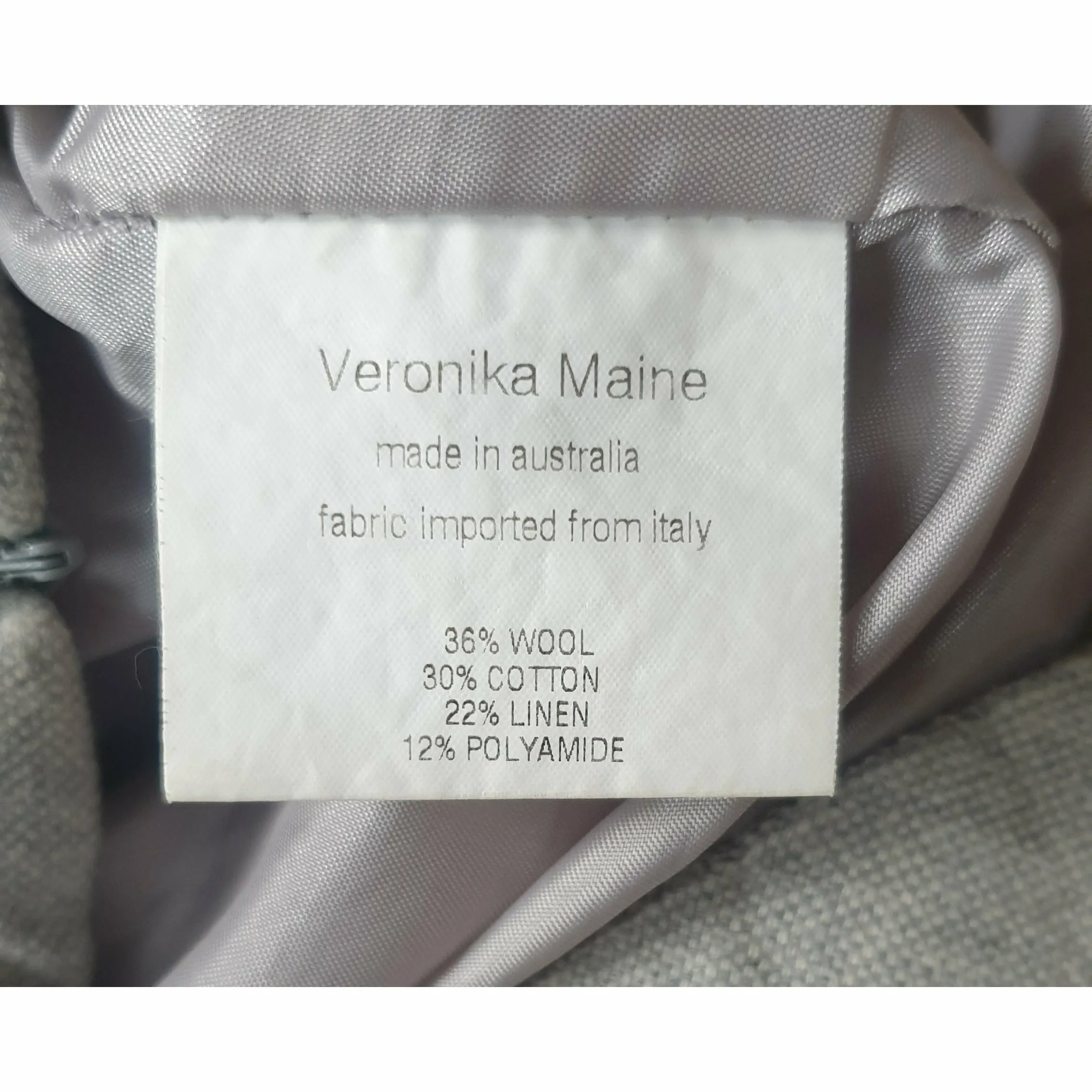 Veronica Maine neutral wool mix high waist skirt size 12