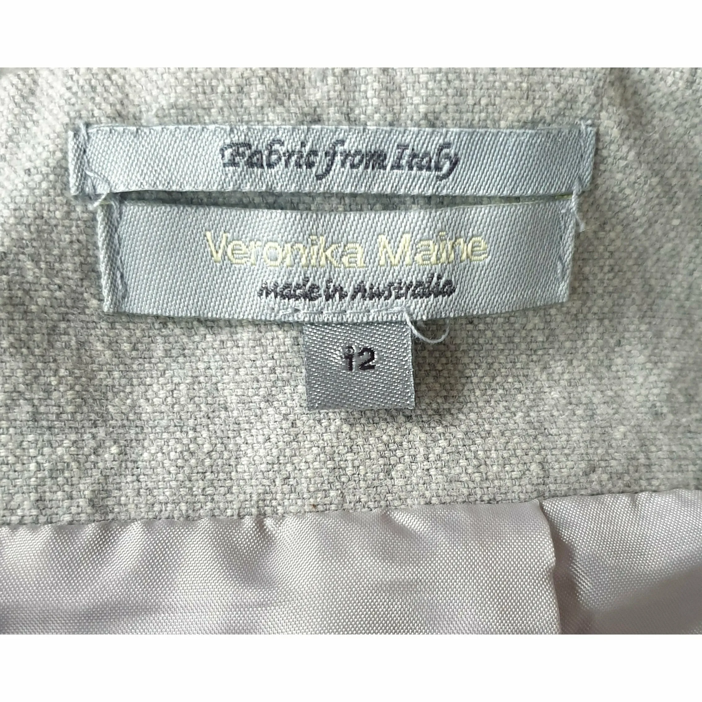 Veronica Maine neutral wool mix high waist skirt size 12