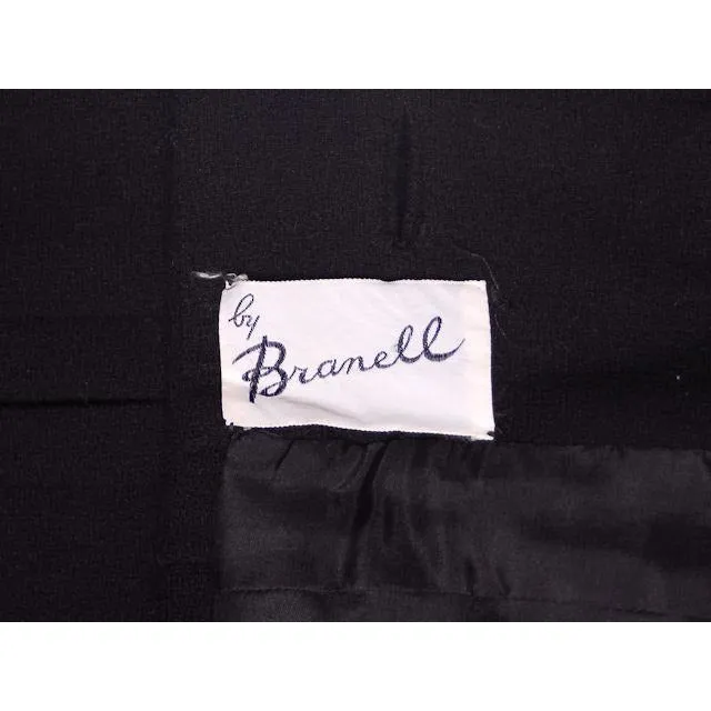 Vintage Ladies  Black Wool Suit/Dress Branell Jones 1950s