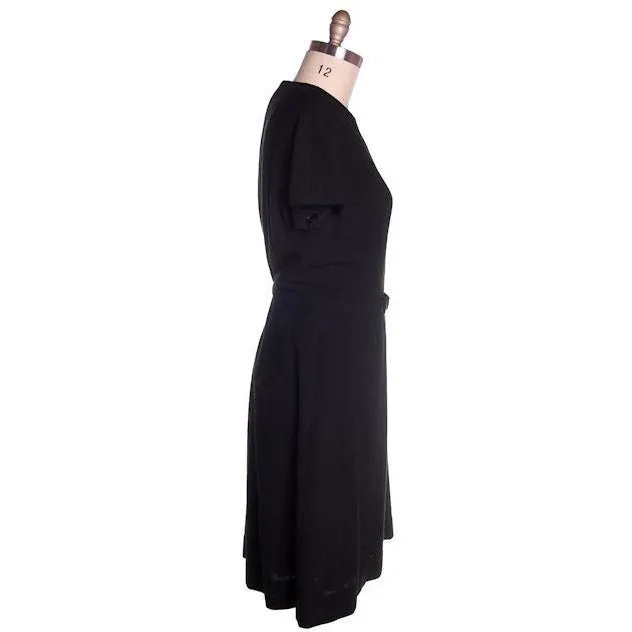 Vintage Ladies  Black Wool Suit/Dress Branell Jones 1950s