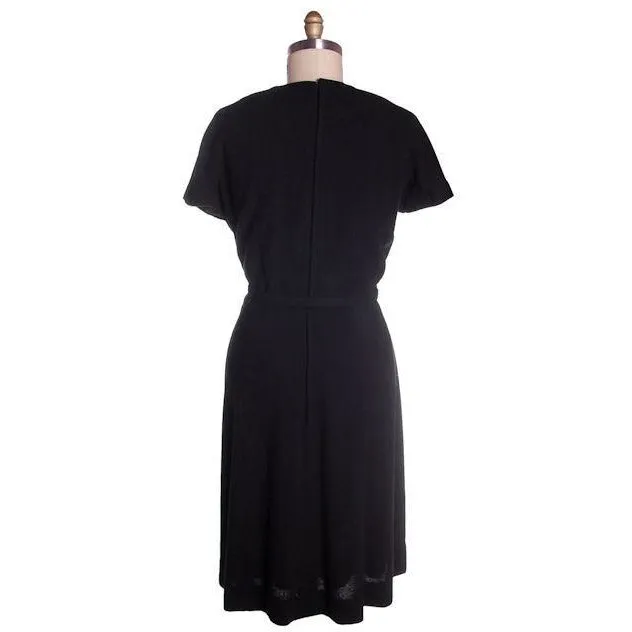 Vintage Ladies  Black Wool Suit/Dress Branell Jones 1950s