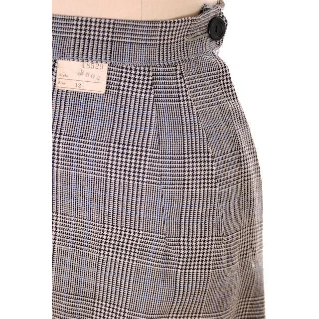 Vintage Suit Plaid Wool Pencil Skirt 1940s New w/Tags Womens