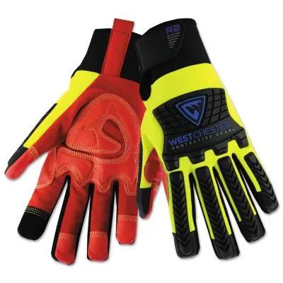 WEST CHESTER Extreme Work MultiPurpX Gloves, X-Large, Black/Gray, Hook and Loop, 89301/XL