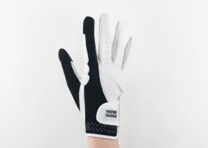 White Suede and Napa Leather Gloves