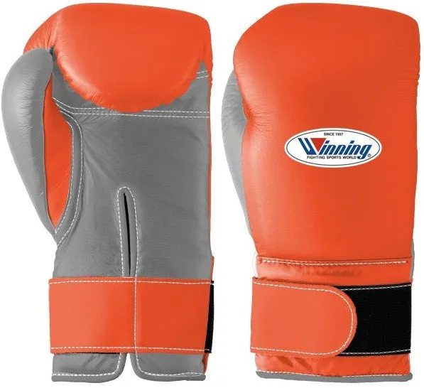 Winning Velcro Boxing Gloves - Orange · Gray