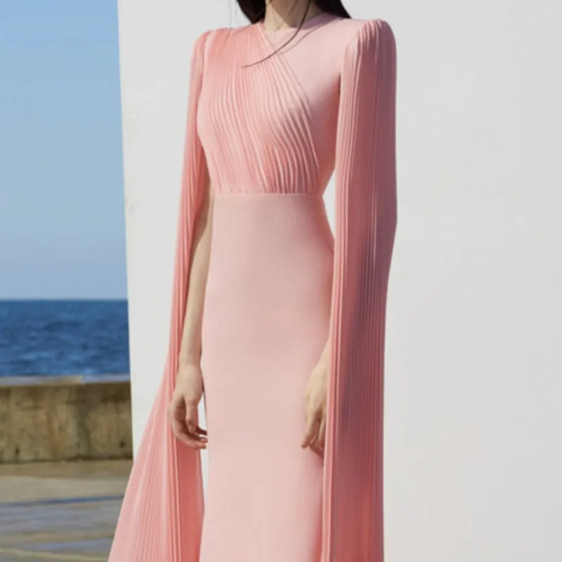 Women Pleated Long Temperament Dress