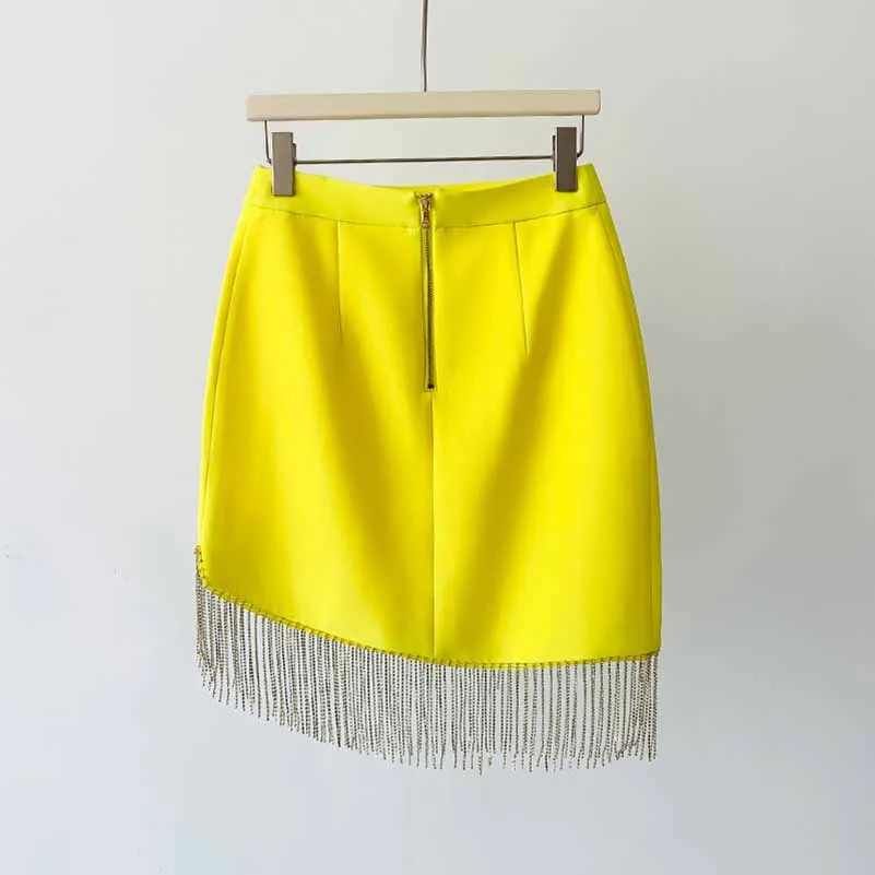 Women's Fitted Yellow Short Blazer    Mini Skirt Suit
