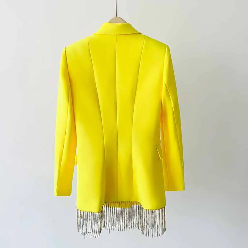 Women's Fitted Yellow Short Blazer    Mini Skirt Suit