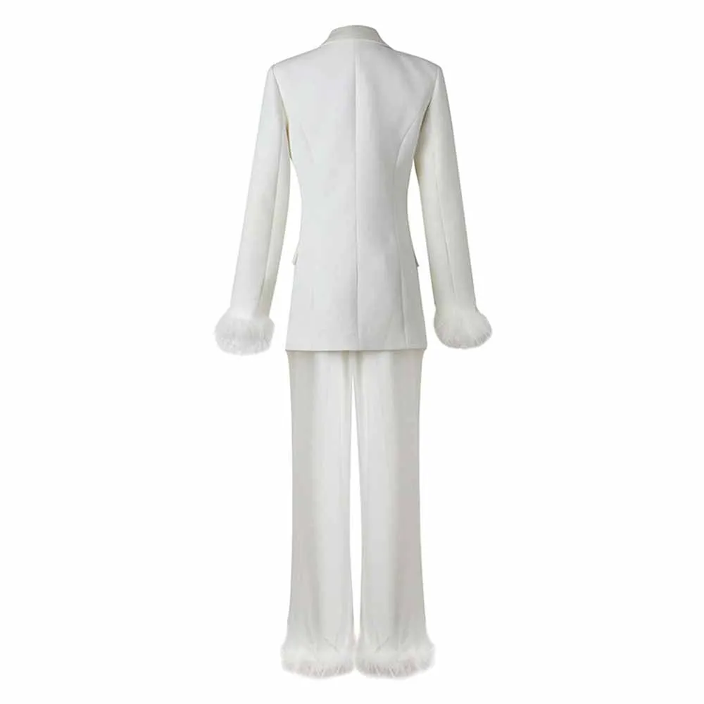 Women's Two Piece Pantsuit  High Waisted Flare Pants Suit Wedding Suits
