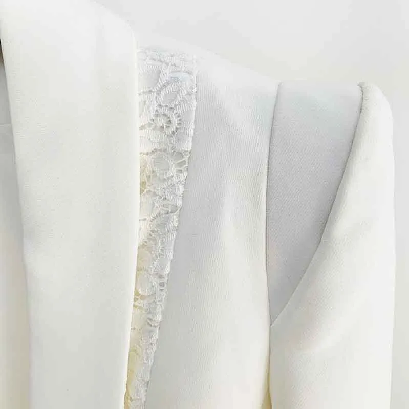 Women's White Pantsuit  High Waisted Flare Pants Suit Wedding Lace Up Suits