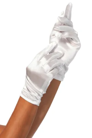 Wrist Length Satin Gloves